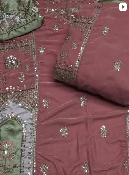 3pc VELVET EMBROIDED DRESS